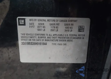 2017 Cadillac Xts Luxury z USA, uszkodzony, nr VIN 2G61M5S38H9161844